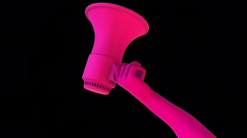 Hands Holding Megaphones With Alpha 04