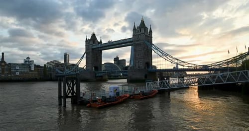 Sunset of the Tower Bridge and The Shard, London, United Kingdom