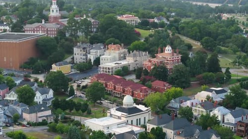 Macon Georgia Panoramic Cityscape Old Historical Homes Architecture in Southern USA