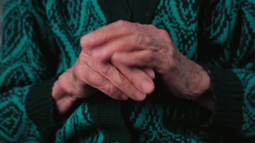 Wrinkled Hands Old Woman