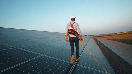 Maintenance assistance technical worker in uniform is checking an operation and efficiency perform