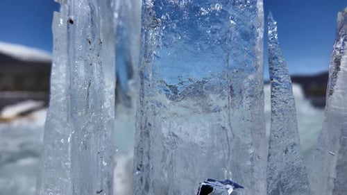 Close Up of Group of Ice Pillars