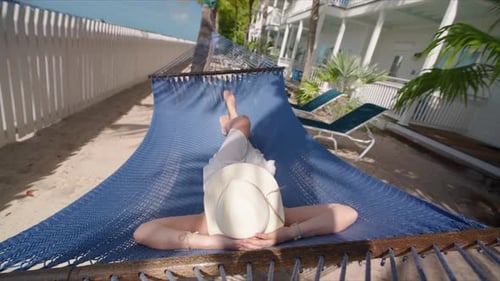 Enjoying a Peaceful and Relaxing Time in a Hammock in Key West Florida