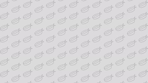 Yum Collection: A white background with animated sandwich symbols moving from bottom to top