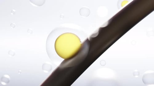 Hair Treatment and Hair Care Concept Background Damage Hair Repair 3d Animation