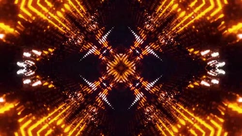 Dynamic abstract tunnel of light and patterns pulsates with energy