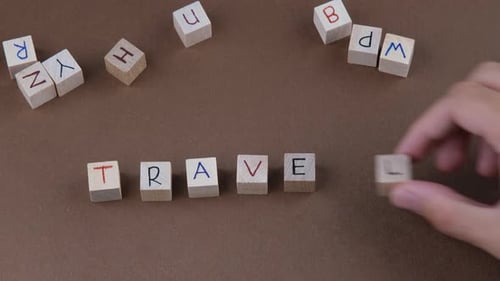 palavras de madeira de viagem