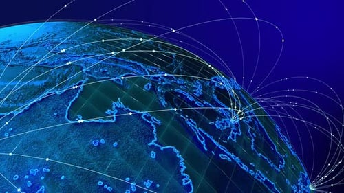 Konzept der Globalisierung und der mobilen Internet-Datenübertragung