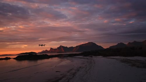 Drone Flying on Nature Background