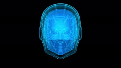 Futuristic 3D Holographic Helmet Design Visualization