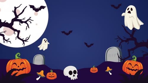 Halloween Background Ghosts Animation