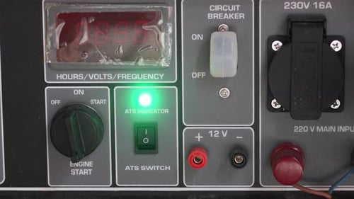 Turning On Button On The Electric Generator