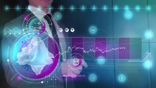 Launch Of Abstract Infographic About Mining Crypto Assets 4K