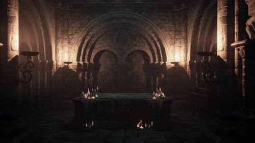 Aweinspiring Ambiance Dimly Lit Gothic Church Candles