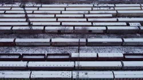 Snowy Train Carriages