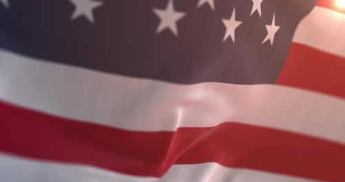 Usa Flag at Sunset