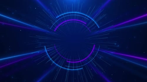 Cyber Big Data Flow Particles Bokeh. Digital Neural Network. AI Artificial Intelligence Technology M