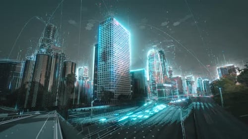Digital City Concept. Artificial Intelligence Technology In Smart City