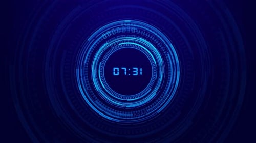 Displays a Timer Counting Down Minutes and Seconds Numbers on Black Background for Concepts of Time