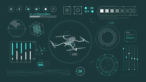 Animation of Drone Technology Infographics on Alpha Channel