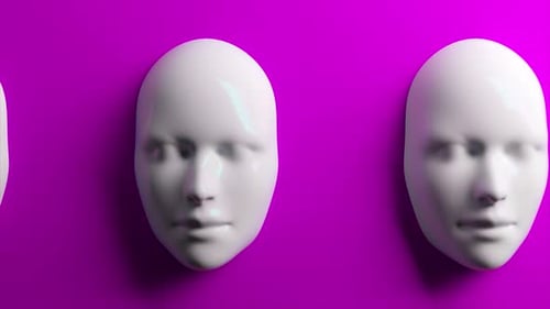 Futuristic Head Portrait with Holographic Gradient Texture Artificial Intelligence and Digital