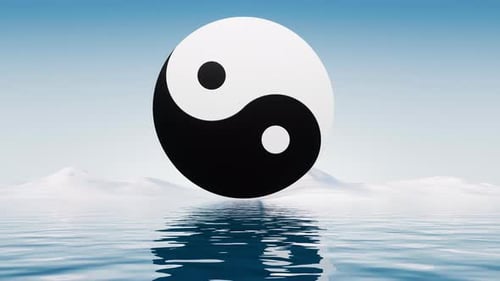 Chinese ancient taiji yin-yang pattern symbol