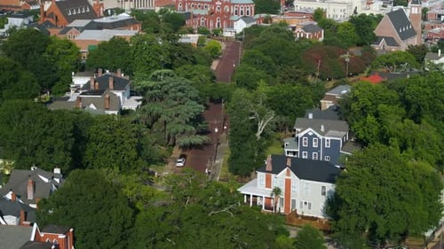 Historic American Architecture of Macon Old Historical City in Georgia USA Southern Cityscape