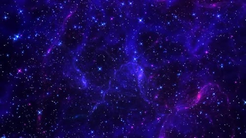 Blaue Partikel, die in der Galaxienanimation leuchten