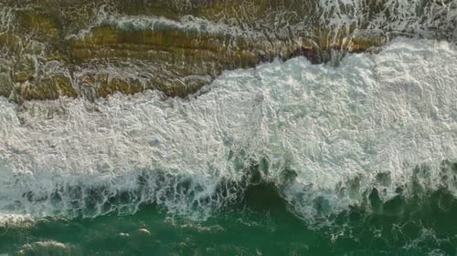 Hypnotic Storm in the Sea Aerial View 4 K Turkey Alanya