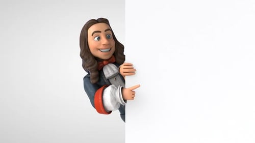 Cartoon man in historical baroque costume