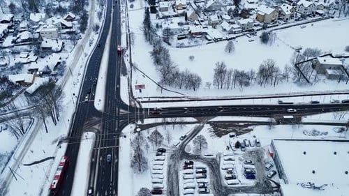Revealing Vilnius, Lithuania: winter snow covers the cityscape