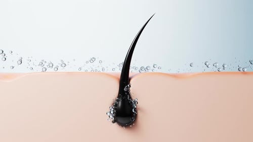 Skin with hair in pores, hair treatment concept