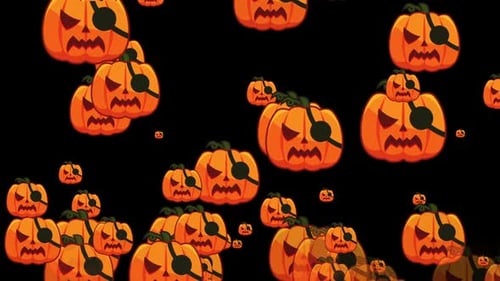Animation de fond d'icône de particules de cache-œil de citrouilles d'Halloween V1