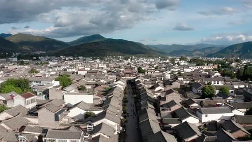 Buildings and landscapes in Weishan, Yunnan, China