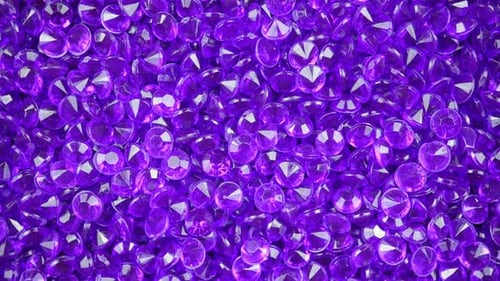 Purple Acrylic Diamonds Bridal Party Mirror Beads.