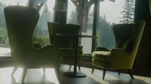 Innenraum eines Raumes mit transparenten Wänden