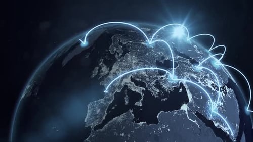 Digitales globales Netzwerk für weltweite Kommunikation