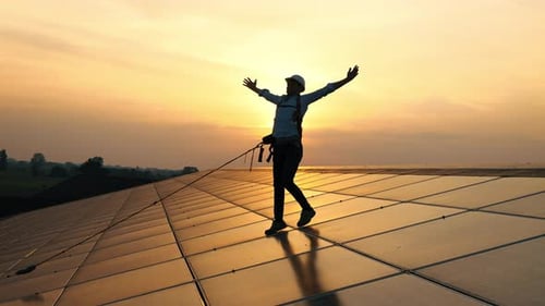 Maintenance assistance technical worker in uniform is smiling satisfied of his work after checking