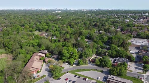 Aerial view of the Thornhill district 4K Thornhill is a suburban district in York.