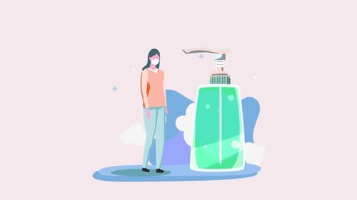 Hygiene And Disease Prevention Coronavirus Animated Scene