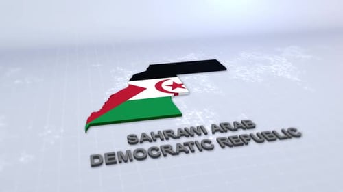 Sahrawi Arab Democratic Republic Map With Flag