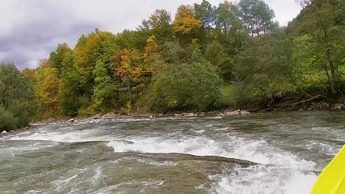 Rafting on a Mountain River