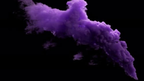 3D Animation of Thick Smoke with Flashing Neon Light