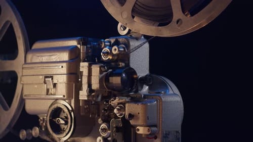 Oldfashioned Movie Projector Was Utilized to Screen Films Vintage 16Mm Projector Displays Rotate