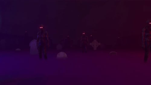 Halloween Zombie Tombstone 01 4k