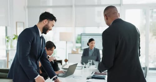 Business people, start or shaking hands in meeting, partnership or introduction at law firm