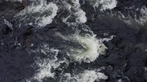 Voringfossen Waterfall and Sorrounding Valley in Rainy and Fogy Typical Norway Weather
