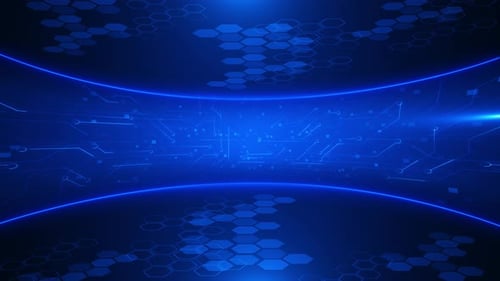 Digital technology abstract background with connected dots on 3d wave landscape. Concept of AI artif