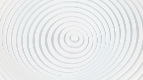 White glossy circles. Minimal geometric background. 3D render seamless loop animation
