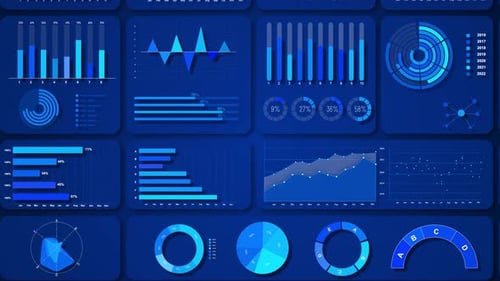 HUD Infographic Financial Business Charts Data Numbers Information Reports Business Strategy